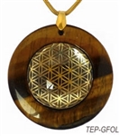 Brown Agate Sacred Geometry Stone Pendants