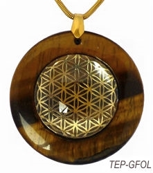 Brown Agate Sacred Geometry Stone Pendants