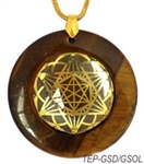 Brown Agate Sacred Geometry Stone Pendants