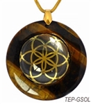 Brown Agate Sacred Geometry Stone Pendants