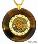 Brown Agate Sacred Geometry Stone Pendants