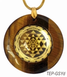 Brown Agate Sacred Geometry Stone Pendants