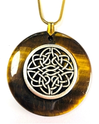 Brown Agate Sacred Geometry Stone Pendants