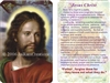 Devotional pocket sized card of Jesus with a brief summary of his life on the back.