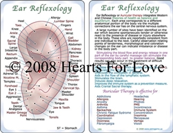 WA-186 Ear Reflexology Guide - Wallet Altar