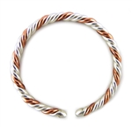 pure silver and copper wire twist bracelet