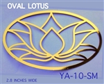 YA-10-SM 18k Gold plated Oval Lotus Flower cut out Healing Grid