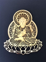 YA-102 Buddha on Lotus 18K Gold plated 4" Grid