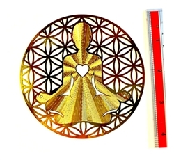 YA-105-SM 18k gold plated Yoga with Flower of Life