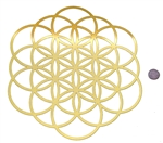 YA-12106 SOL/FOL 18 karat gold plated flower of life wall art