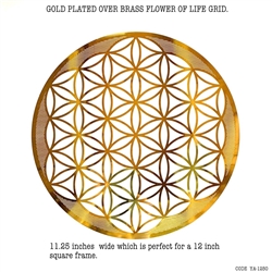 YA-1250 18 karat gold plated flower of life wall art