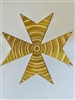 YA-1255 Cross of Saint Germain and Maltese Cross 18K Gold Plated Over Brass Healing Grid