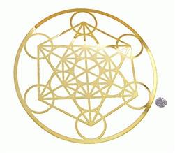 YA-1261 18 karat gold plated metatron cut out