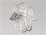 Hamsa Hand silver plated 2" Grid