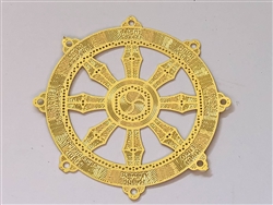 YA-211 Wheel of Dharma 18K plated gold 2" Grid