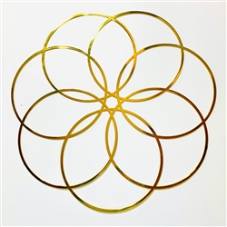 YA-232 7 Petaled Seed of Life  2" gold plated.