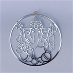 YA-268-S Ganesh cut out 18K Silver Plated 2" Grid