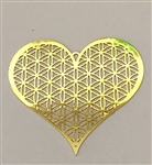 YA-272 Heart Flower of Life 18K Gold Plated 2" Grid