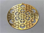 YA-298 Metatron Flower of Life 18k Gold plated 2" Grid