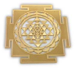 18 karat gold plated shree yantra