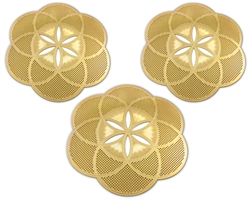 18 karat gold plated seed of life 3 pack