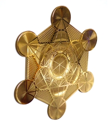 18 karat gold plated metatron's cube fridge magnet