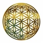 YA-59 3D Flower of Life 18K Gold Plated Healing Grid