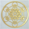 18 karat gold plated metatron's cube cut out design