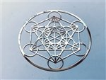 YA-61-SM-S silver plated Metatron 3" Cut-Out Healing Grid