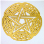 YA-63 Celtic Pentagram with Detail 18kt Gold Plated Healing Grid