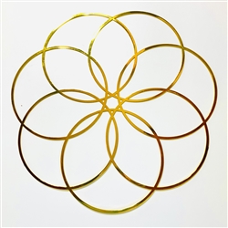 YA-632- 7 Petaled Seed of Life  6" gold plated.