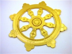 Wheel Of Dharma with Detail 18kt Gold Plated Icon