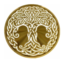 18k 6in Gold plated Celtic Tree of Life Healing Grid