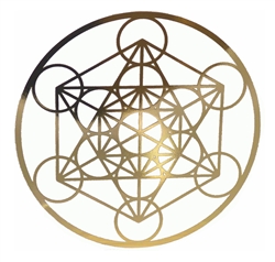 18k 6in Gold plated Metatron cut out Healing Grid