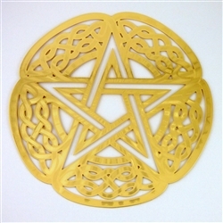 YA-663 Celtic Pentagram w/ Detail 18kt Gold Plated