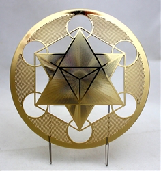 Star Tetrahedron Metatron Cube 18K Gold Plated