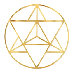 18kt 4 inch Gold plated Merkaba Grid