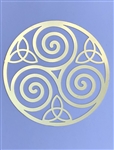 YA-89 Celtic Spiral Triskelion 4" Grid 18k Gold Plated