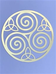 YA-89 Celtic Spiral Triskelion 4" Grid 18k Gold Plated