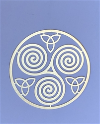 YA-89-SM Celtic Spiral Triskelion 3" Grid 18k Gold Plated