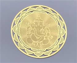 YA-96-SM Ganesh Circle 18k Gold plated 3" Grid