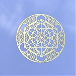 YA-98 Metatron Flower of Life 18K Gold Plated Healing 4"Grid