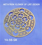 YA-98-SM Metatron Flower of Life  18K Gold Plated Healing Grid