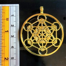 Gold Plated  Zinc Metatrons cube pendant