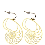 ER-07 Nautilus 18kt Gold Plated 30mm Earrings