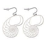 ER-07-S Nautilus Silver Plated 30mm Earrings