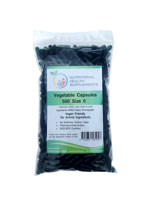 1000 x Size 0 - HPMC Veggie Capsules Chlorophyll Green