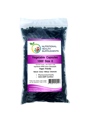 500 x Size 0  HPMC Veggie Capsules - Chlorophyll Green