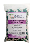 500 x Size 0 - HPMC Veggie Capsules Green-White