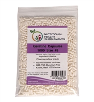 1000 White Gelatin Capsules - Size #5